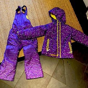 Girls Lands End Snow Suit -bib overalls and jacket